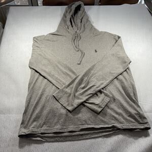 Polo Ralph Lauren Men's Gray Hooded Long Sleeve T-Shirt Size L